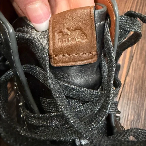 Coach C216 High Top Sneakers W/ Prairie Rivets Gun Metal Silver Sz 6.5 Designer - Picture 4 of 9